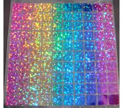 100 Buegelpailletten 10mm  x 10mm holo rainbow